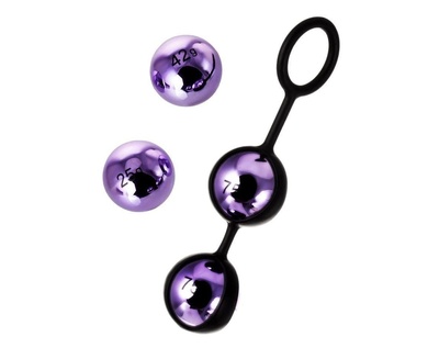 Фиолетово-чёрный набор вагинальных шариков A-toys 100335 (фиолетовый; черный) 
