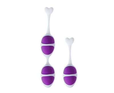 Фиолетовые вагинальные шарики из силикона: 2+1 Baile 50084 (фиолетовый) 
