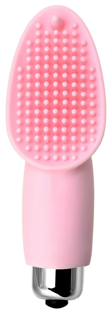 Нежно-розовая вибронасадка на палец JOS TWITY 10,2 см (розовый) 