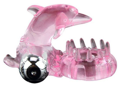 Эрекционное кольцо Baile дельфин с шипами розовый 