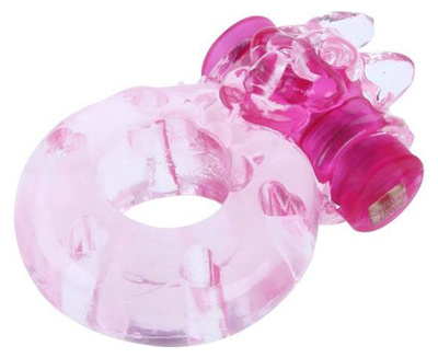 Эрекционное кольцо Baile с котом розовый 