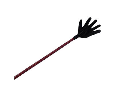 Стек Podium длинный плетеный с наконечником в виде ладони и красной рукоятью 85 см Подиум (красный; черный) 