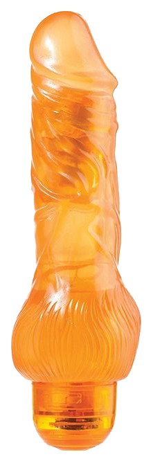 Оранжевый вибратор-реалистик JELLY JOY 7INCH 10 RHYTHMS ORANGE 17,5 см Dream Toys 