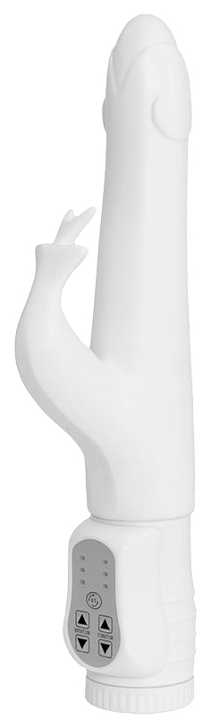 Белый вибратор с клиторальным отростком Kelsi 18,5 см Ree 