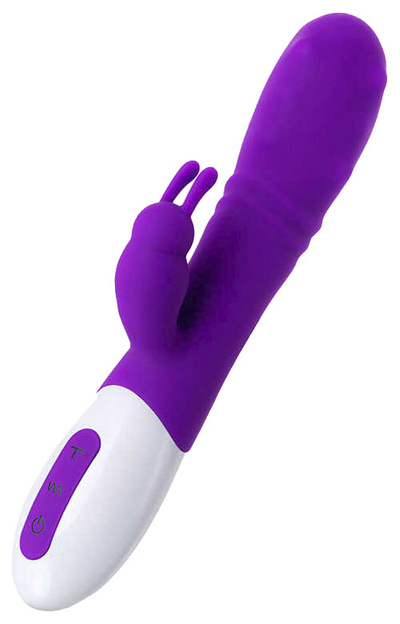 Фиолетовый вибратор JOS TATY с пульсирующими шариками 21,5 см 