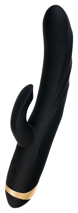 Чёрный вибратор WANAME Thunder с клиторальным отростком 24,2 см (черный) 