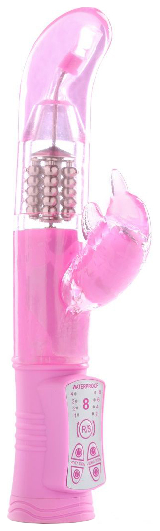 Розовый вибромассажёр для стимуляции G-точки и клитора THE DONATELLA JELLY G Closet Collection 