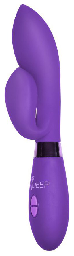 Фиолетовый вибратор Gina с клиторальным отростком 20 см Indeep 