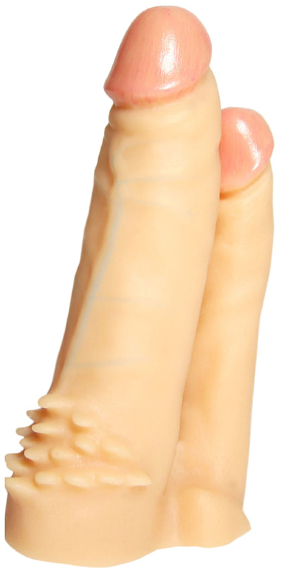 Анально-вагинальная насадка с шипами, для трусиков с плугом Harnessс №11 17 см Сумерки Богов (бежевый) 