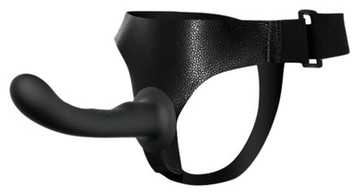 Страпон с изогнутой головкой Ultra Harness Curvy Dildo 15,8 см Baile (черный) 