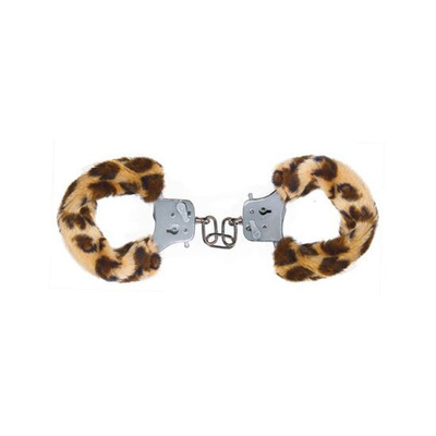 Наручники Toy Joy Furry Fun Cuffs Leopard с леопардовым мехом (коричневый) 