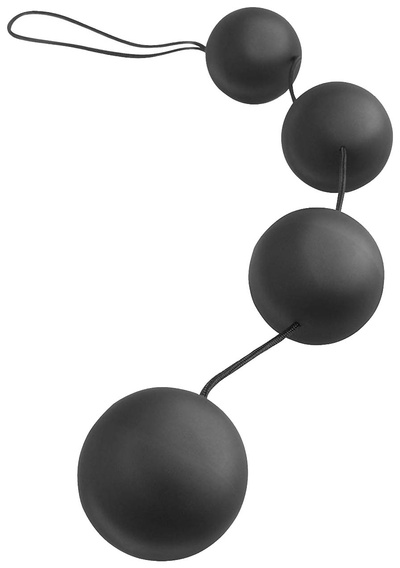 Анальная цепочка из 4 шариков Deluxe Vibro Balls PipeDream (черный) 