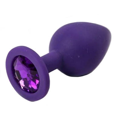Большая фиолетовая силиконовая пробка с фиолетовым кристаллом 9,5 см 4sexdream (фиолетовый) 