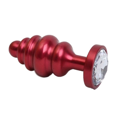 Красная металлическая фигурная пробка с прозрачным стразом 7,3 см 4sexdream (красный) 