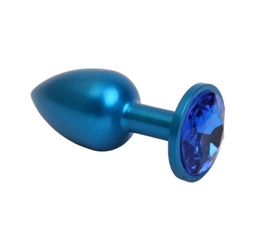 Синяя анальная пробка с синим кристаллом 8,2 см 4sexdream (синий) 