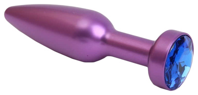 Фиолетовая анальная пробка с синим стразом 11,2 см 4sexdream (фиолетовый) 