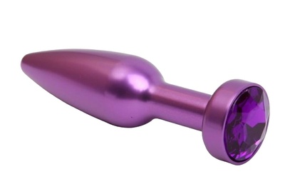 Фиолетовая анальная пробка с фиолетовым стразом 11,2 см 4sexdream (фиолетовый) 