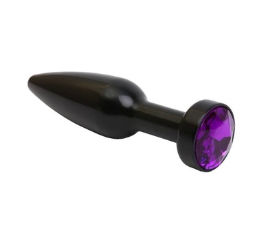 Чёрная удлинённая пробка с фиолетовым кристаллом 11,2 см 4sexdream (черный) 