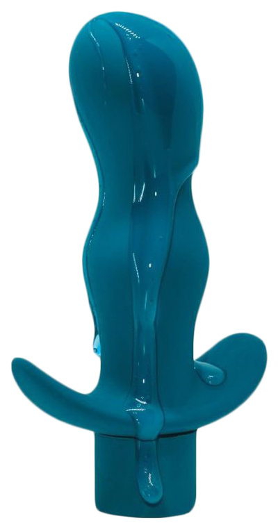 Вибропробка анальная бирюзовая Satisfaction 11,5 см Lola Toys (голубой) 