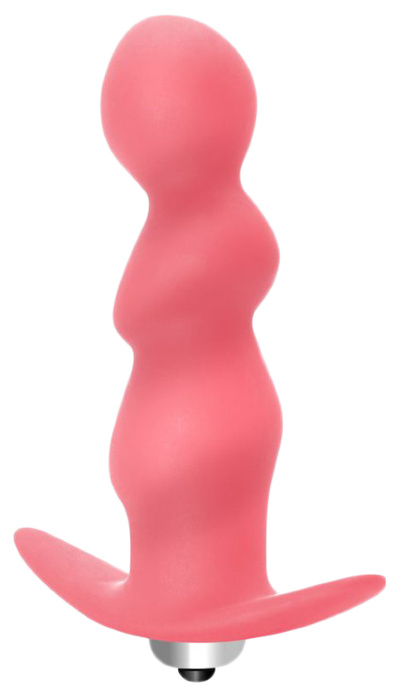 Розовая фигурная Вибропробка анальная Spiral Anal Plug 12 см Lola Toys (розовый) 