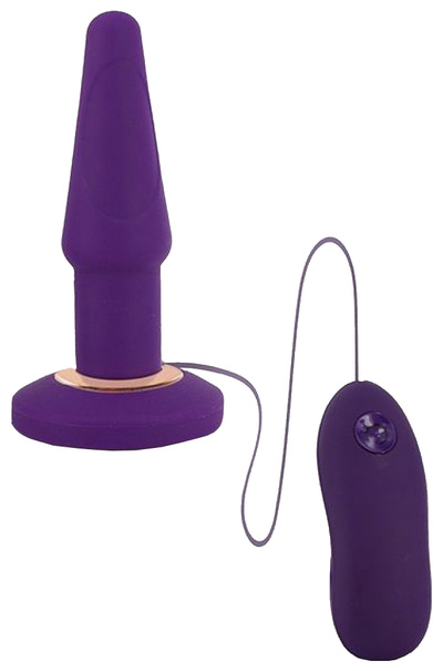 Фиолетовая Вибропробка анальная APEX BUTT PLUG LARGE PURPLE 15 см Seven Creations (фиолетовый) 