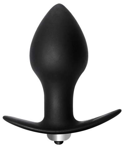 Чёрная Вибропробка анальная Bulb Anal Plug 10 см Lola Toys (черный) 