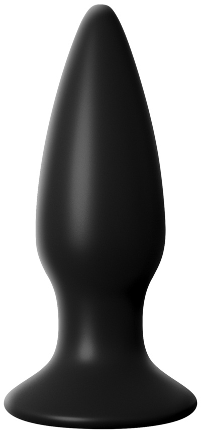 Чёрная малая Вибропробка анальная Small Rechargeable Anal Plug 10,9 см PipeDream (черный) 