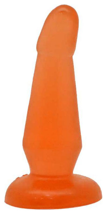 Оранжевая изогнутая анальная пробка из геля 13 см Eroticon (оранжевый) 