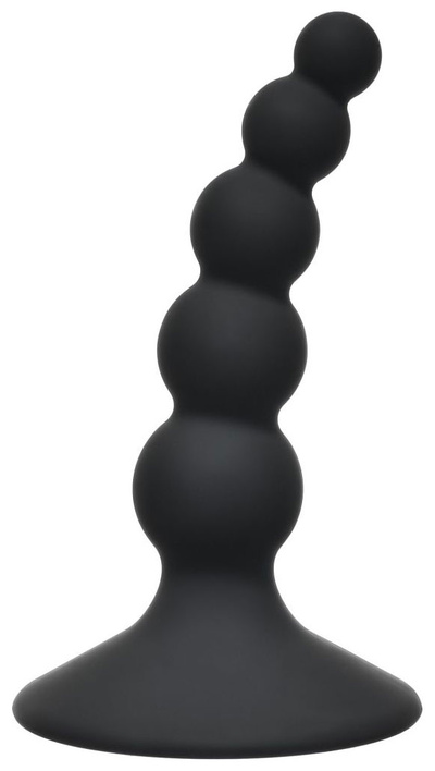 Чёрная анальная пробка Ribbed Plug Black 10,5 см Lola Toys (черный) 