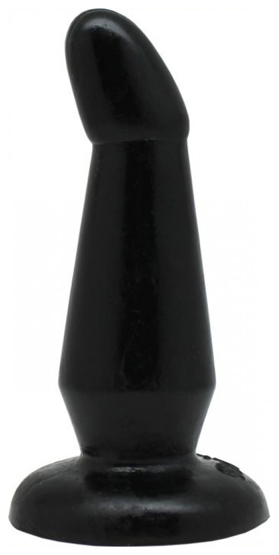 Чёрная анальная пробка с загнутым кончиком 13 см Eroticon (черный) 