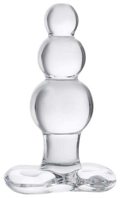 Прозрачная анальная втулка-ёлочка из стекла 11 см Sexus (прозрачный) 