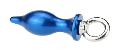 Синяя металлическая анальная пробка с кольцом 7 см 4sexdream (синий) 