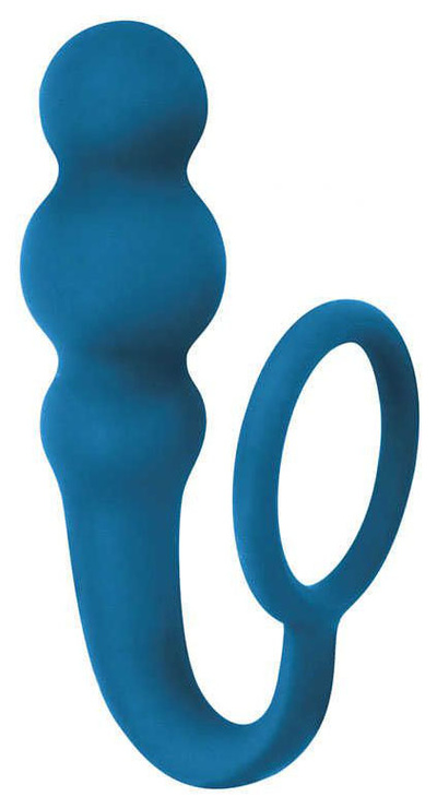 Эрекционное кольцо Lola Toys Legend с анальным стимулятором бирюзовый (голубой) 