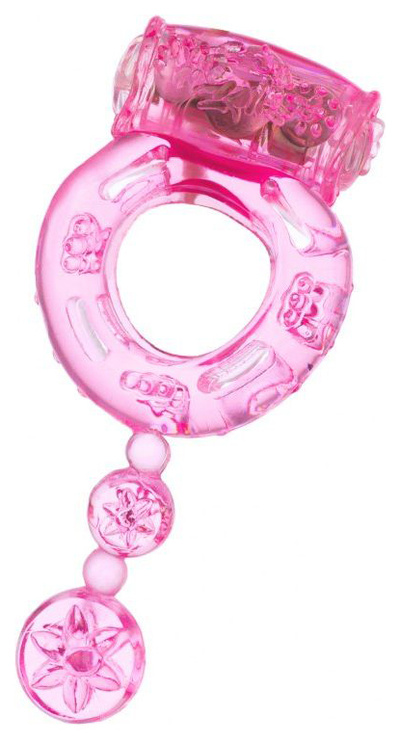 Эрекционное кольцо ToyFa с хвостом розовый 