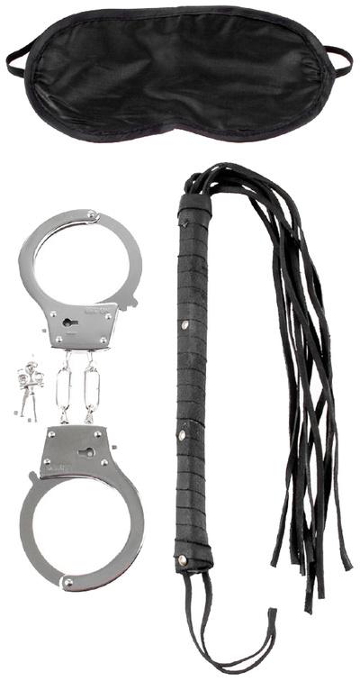 Набор для эротических игр Lover s Fantasy Kit наручники, плетка и маска PipeDream (черный) 