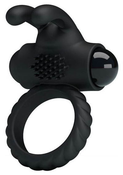 Эрекционное кольцо Baile Eudora с клиторальным стимулятором (черный) 