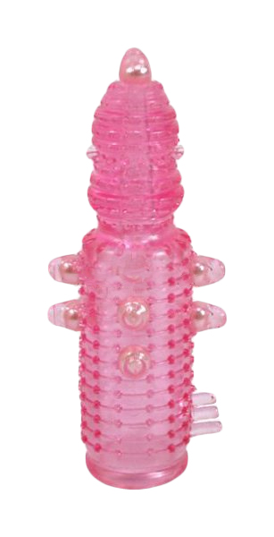 Насадка Tonga Pearl Stimulator с жемчужинами точками и шипами розовый 11,5 см 