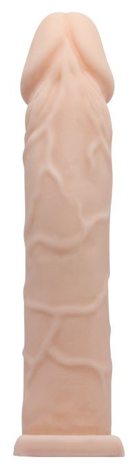 Насадка-удлинитель Baile Penis sleeve 7 с подхватом телесный 18 см (бежевый) 
