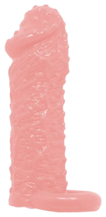 Насадка Baile с точками и подхватом мошонки 13 см BI-016013 (розовый) 