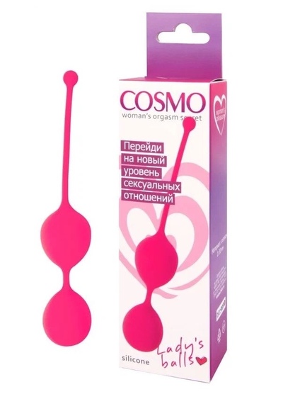 Розовый вагинальный шарик Cosmo Bior toys CSM-23004 