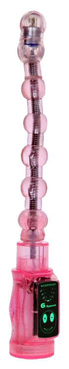 Розовый гнущийся анальный вибратор 27 см Eroticon 